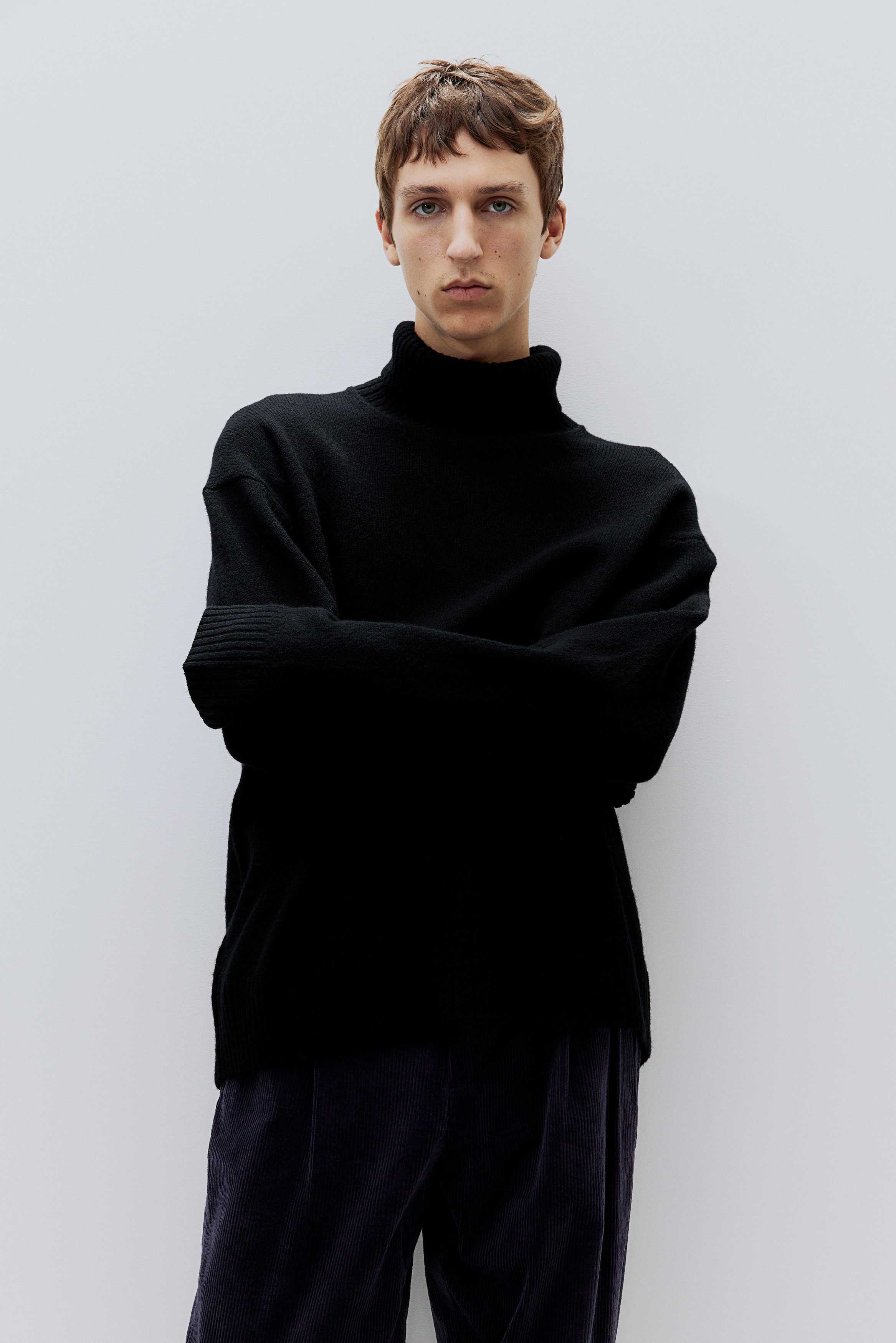 Relaxed Fit Wool polo-neck jumper